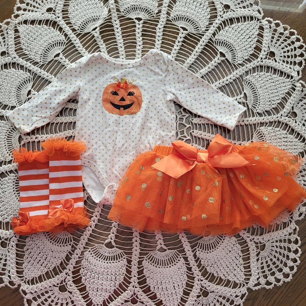 Baby girl pumpkin outfit